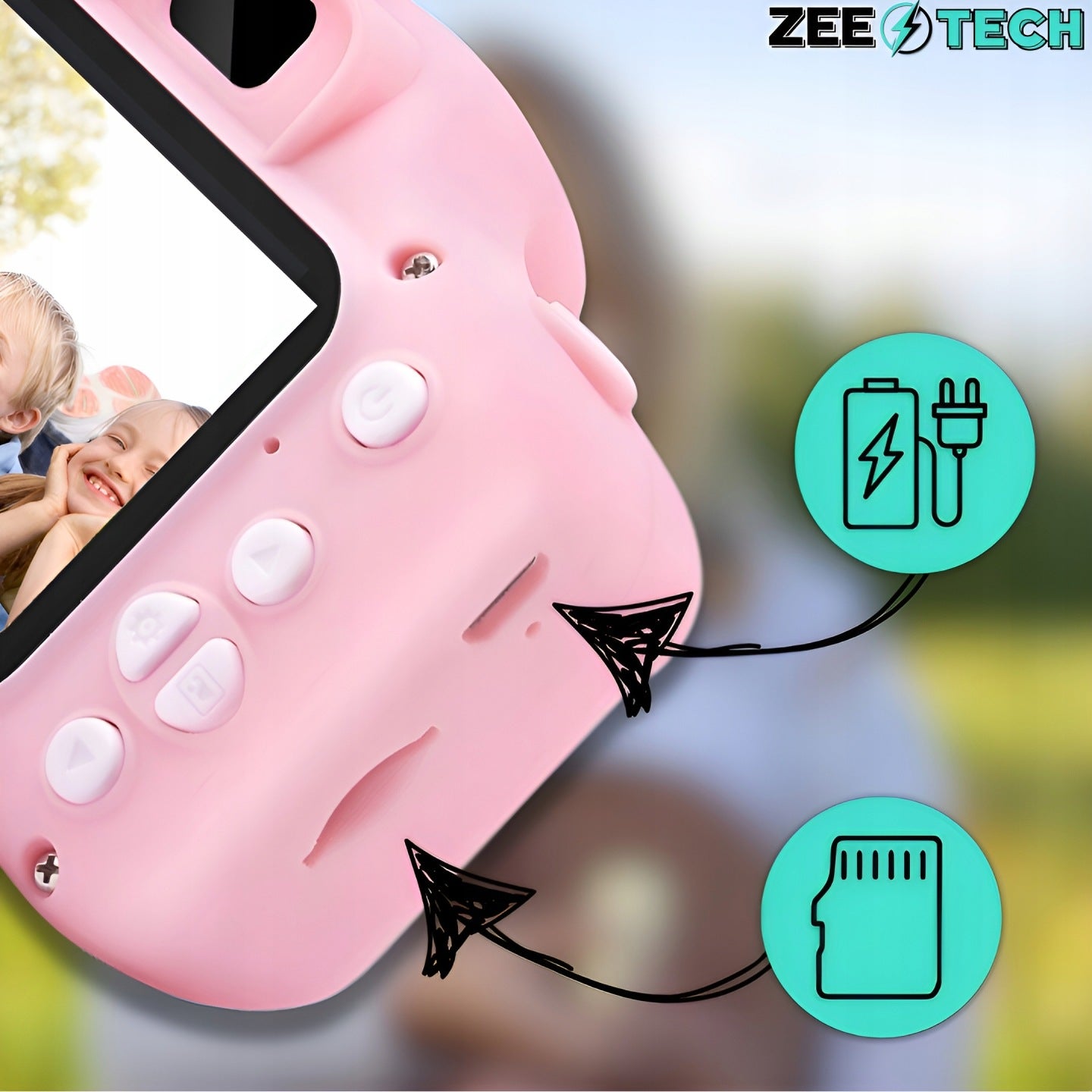Digital camera ZeeTech 40 Mpx pink with selfie and games Brand ZeeTech