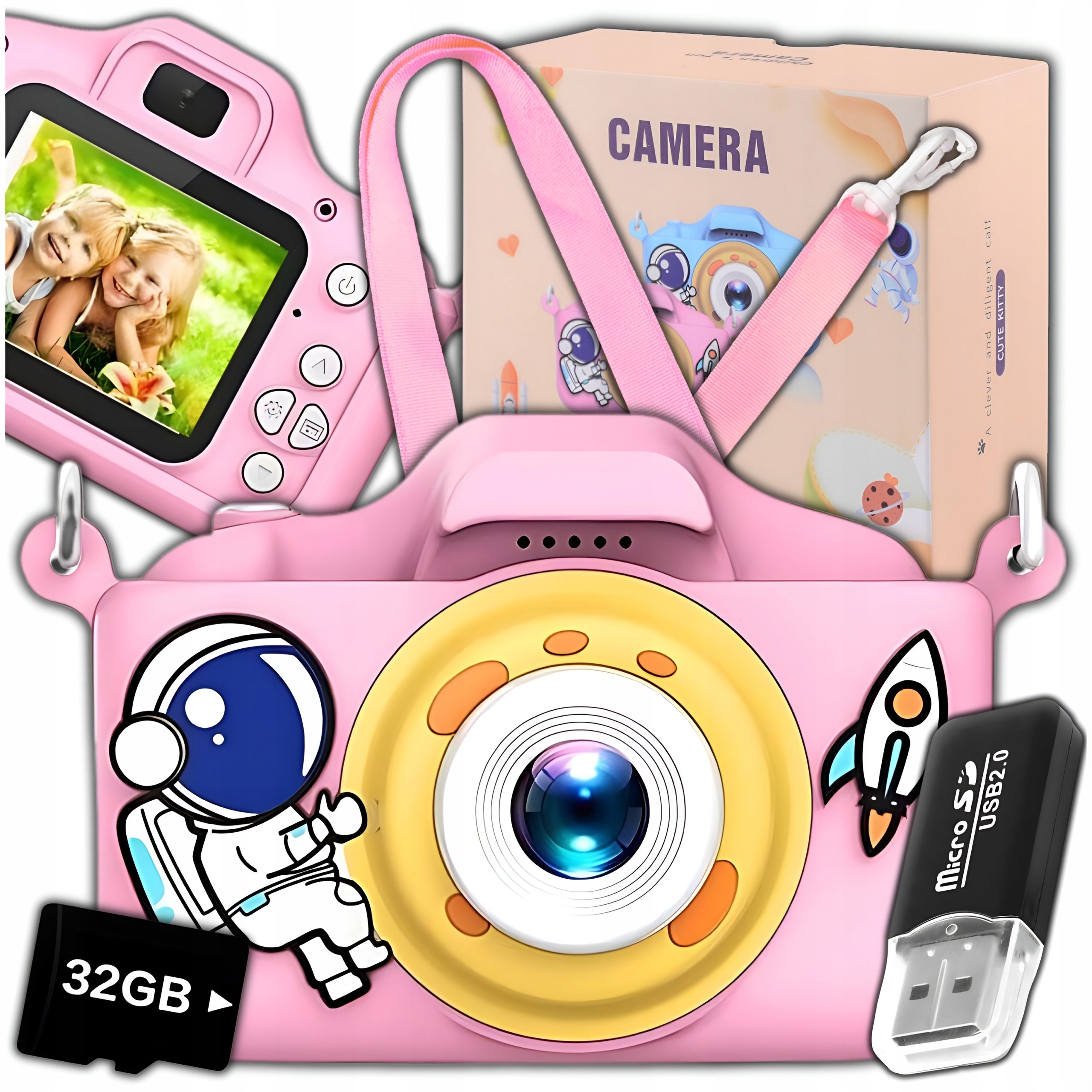 Digital camera ZeeTech 40 Mpx pink with selfie and games
