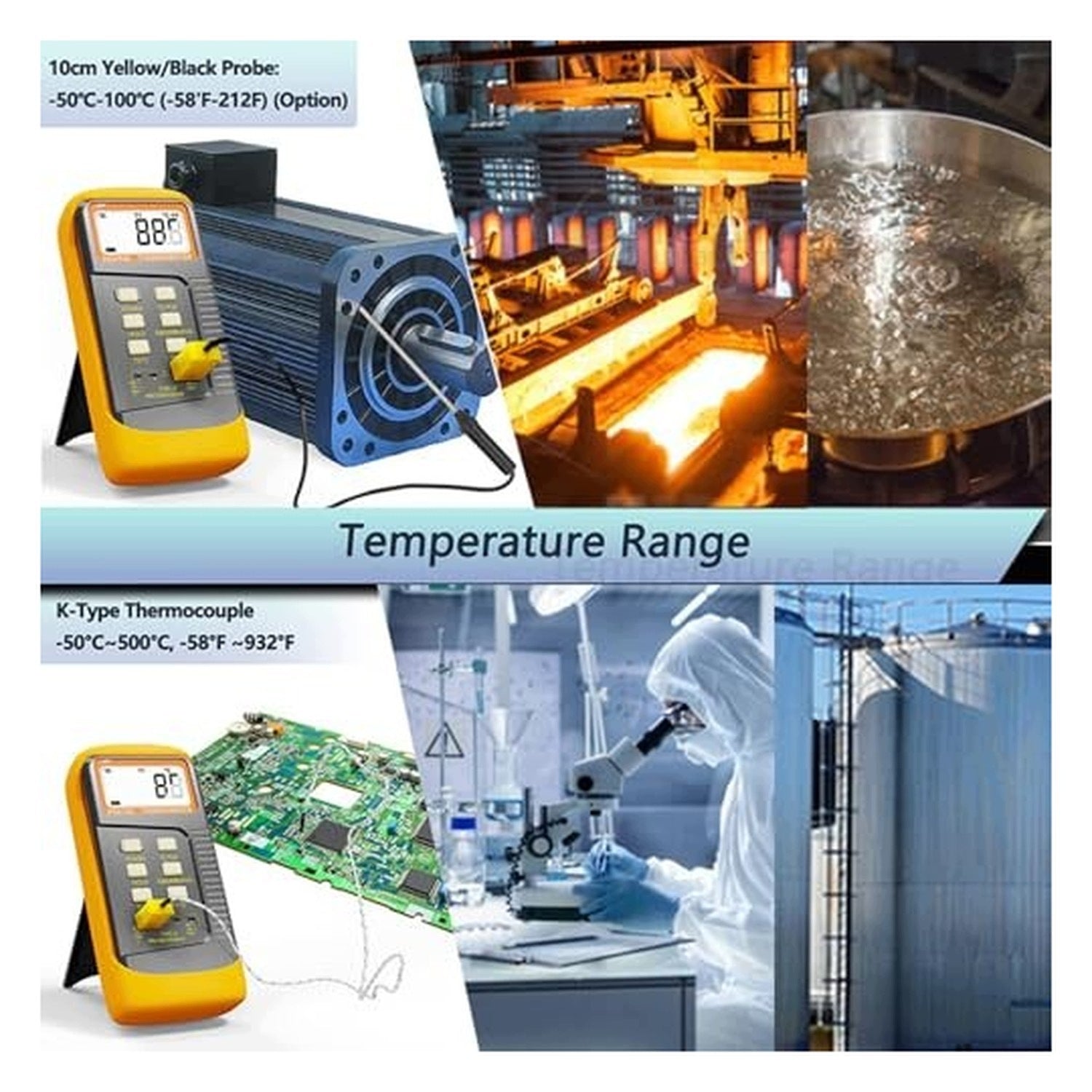 Digital double thermometer with 4 probes - for high temperatures Medical device type accessories for a medical device or a product without an intended medical purpose