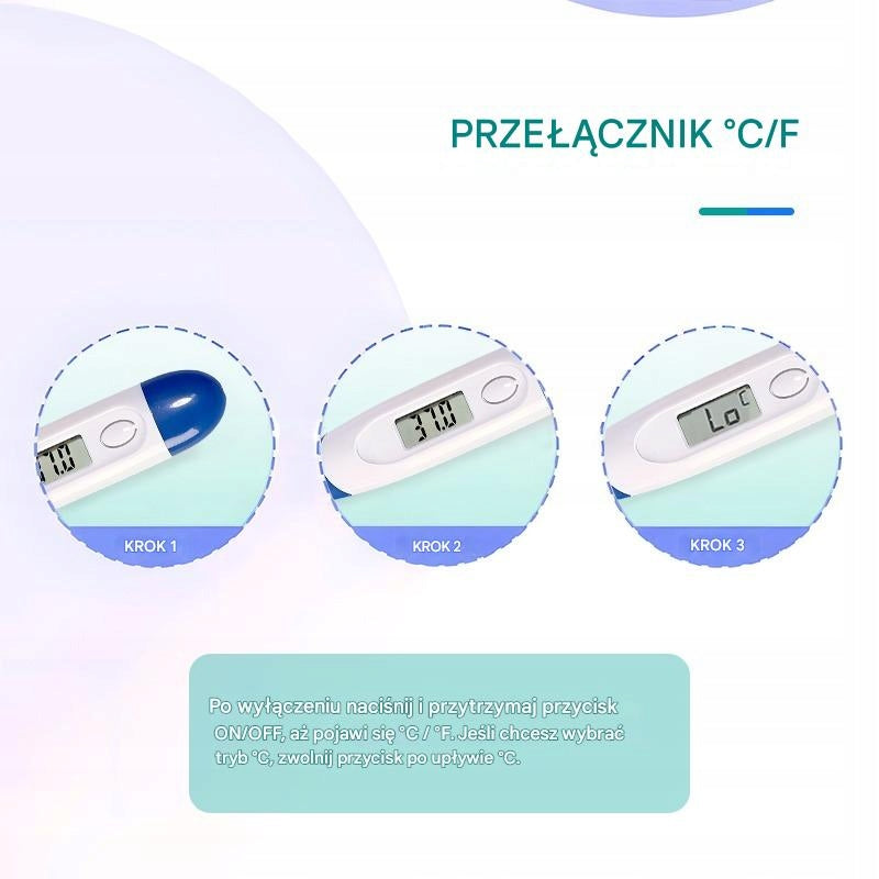 Digital electronic thermometer for children and adults with rigid tip Manufacturer code TC-011