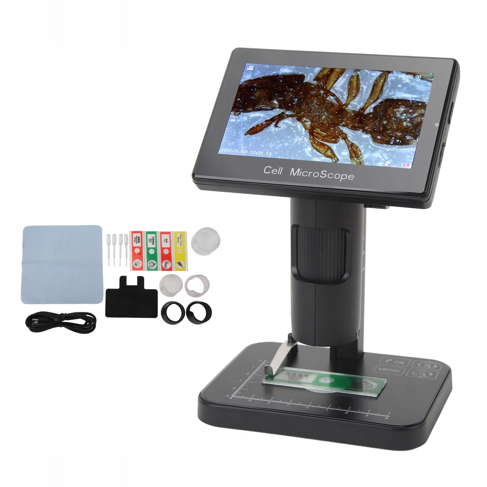 Digital microscope with 5-inch IPS USB 1080P screen, MX magnification