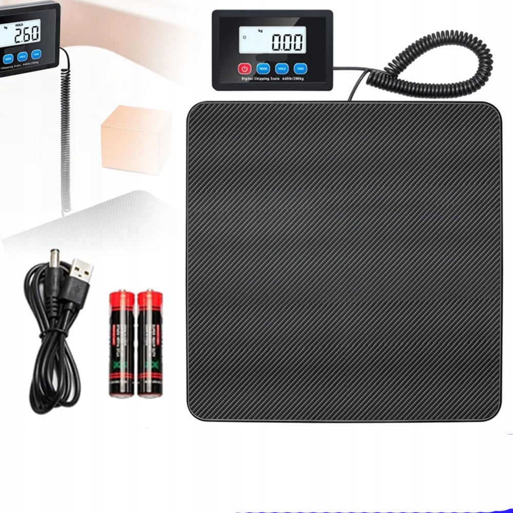 Digital postal scale for packages 200 kg 10 g black ABS plastic house
