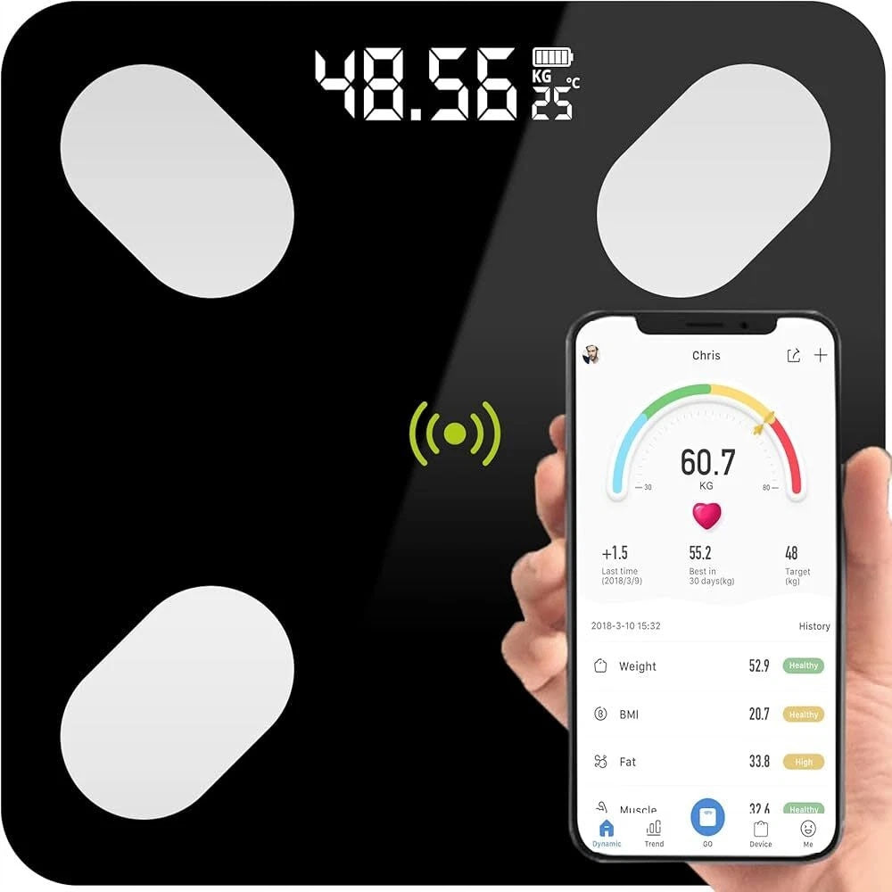Digital scale with bluetooth analyzing visceral fat bone mass protein Packaging status original