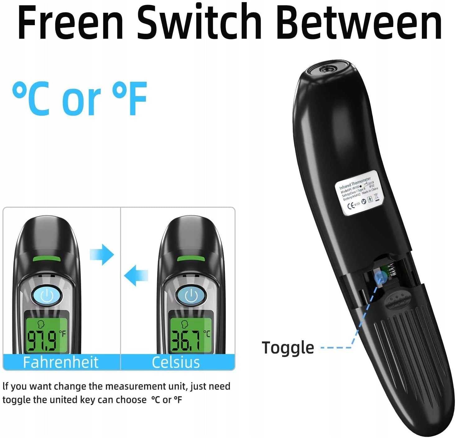 Digital thermometer for ear and forehead Ankovo black AH7914 Medical device type accessories for a medical device or a product without an intended medical purpose