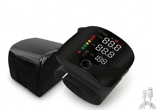 Digital wrist blood pressure monitor with LCD screen automatic measurement