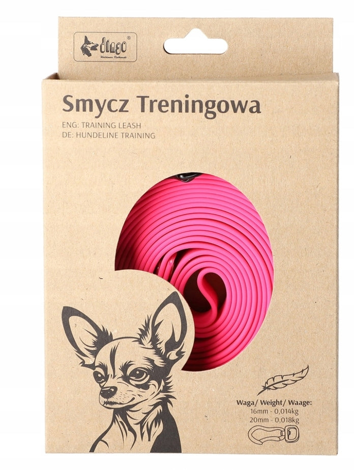 Dingo Flex dog training leash 10 m 1,6 cm pink strong without handle Trade name Dingo Smycz treningowa Flex bez rączki