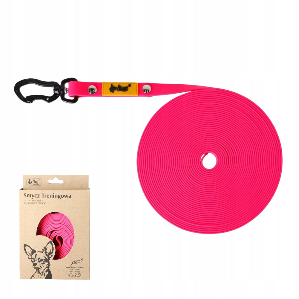 Dingo Flex dog training leash 10 m 1,6 cm pink strong without handle