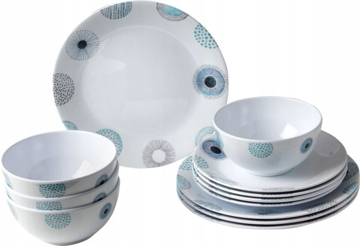 Dinner set 12 el. melamine DeepSea Brunner Color white