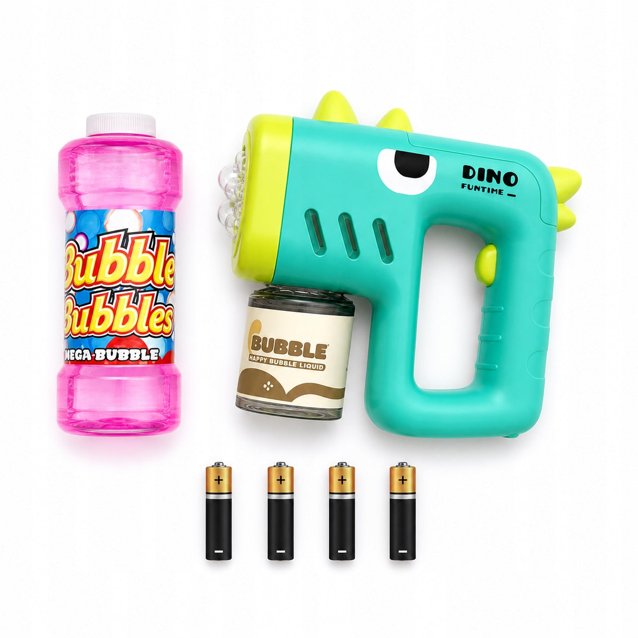Dinosaur BUBBLE GUN + 4x BATTERIES + Liquid BUBBLE MACHINE FOR BATTERIES Packaging status original