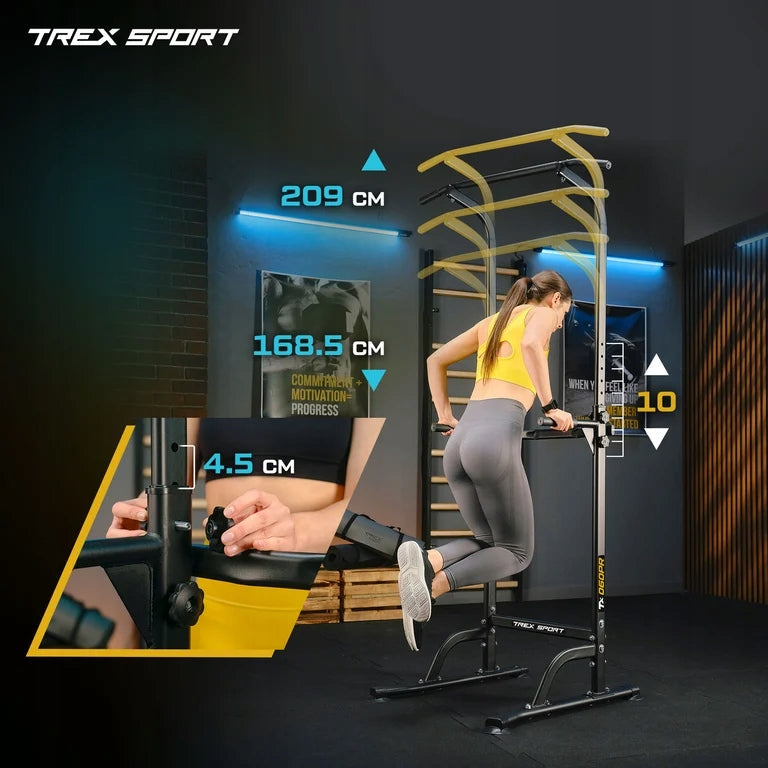 Dip Exercise Handrails Pull-Up Bar Adjustable Trex Sport Brand Trex Sport