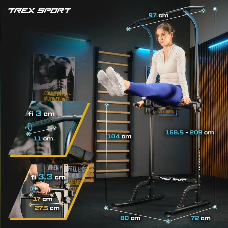 Dip Exercise Handrails Pull-Up Bar Adjustable Trex Sport Model TX-060PR