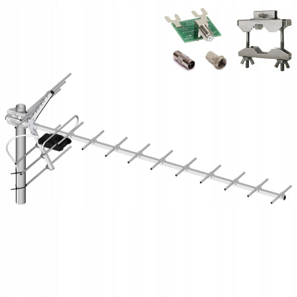 Directional TV antenna Dipol 19R/21-48 DVB-T2 UHF LTE700 symmetrizer 14dBi