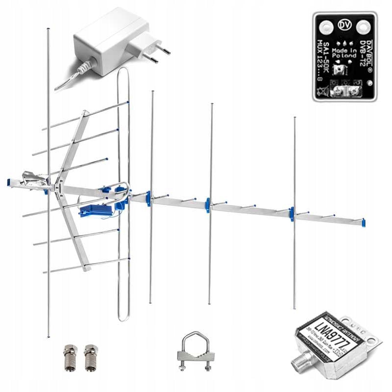 Directional antenna DVB-T2 MAXI 135cm MUX-8 Pol. Vertical LTE filter 420MHz