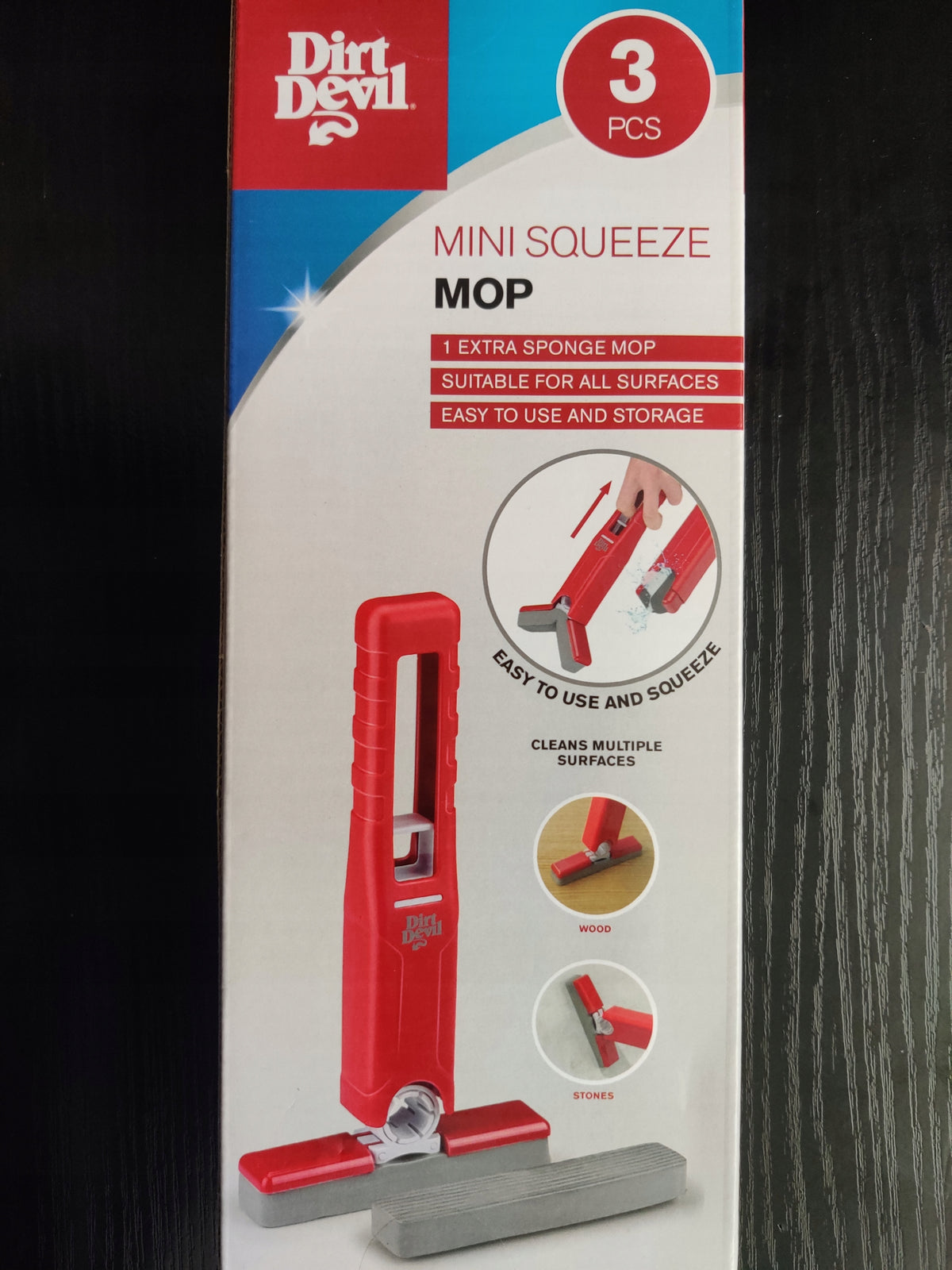 Dirt Devil Mini Squeeze Mop with Squeezer + 2 Sponges