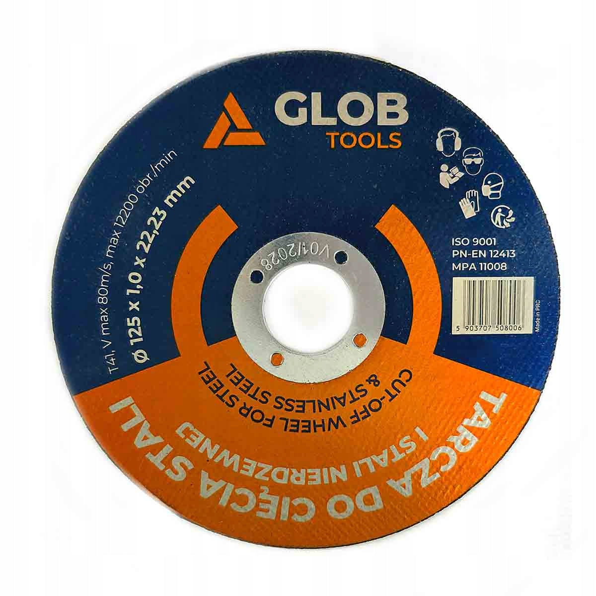 Disc discs for stainless steel 125mm GLOB TOOLS PREMIUM QUALITY 10pcs Packaging status original