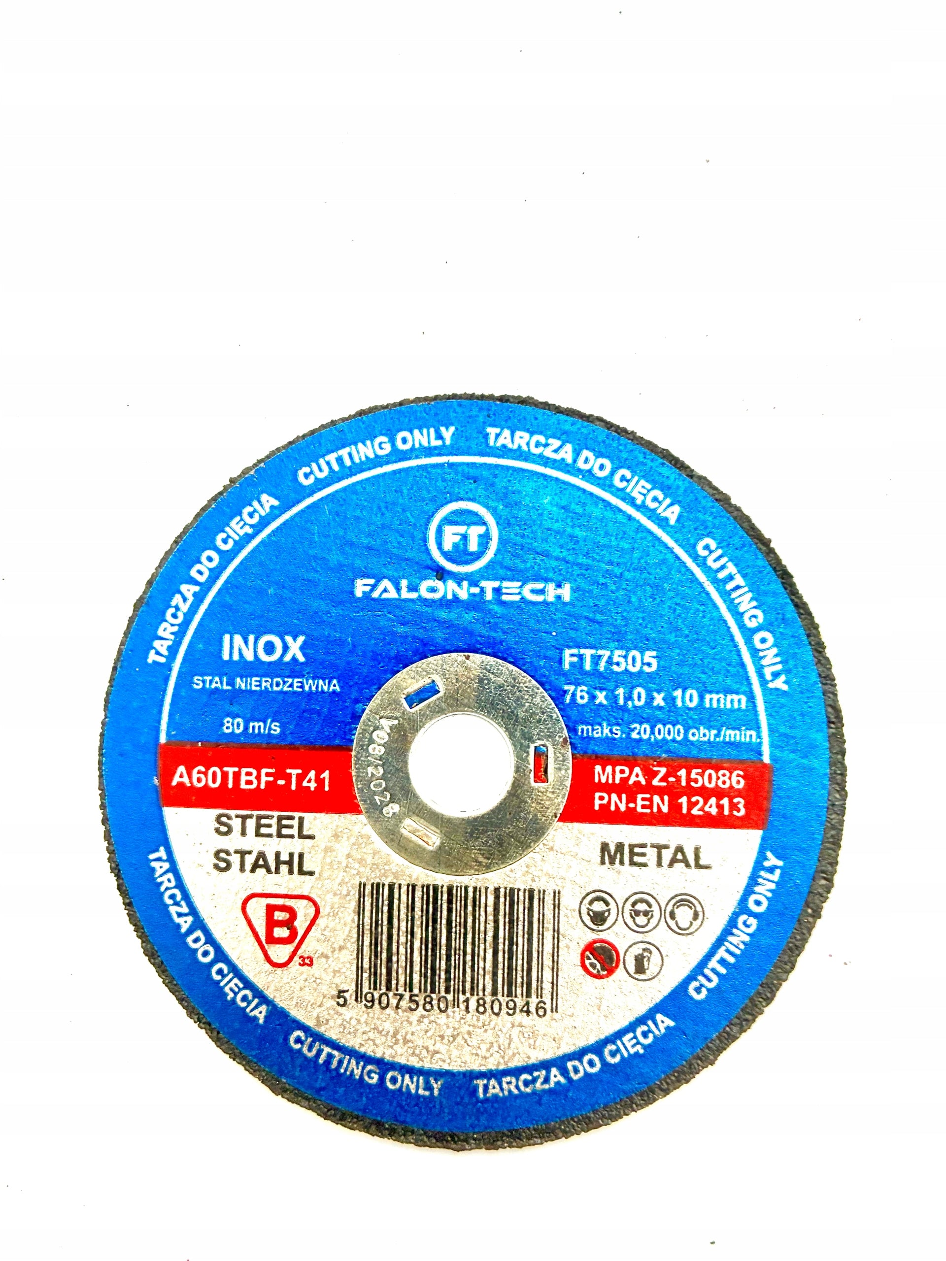 Disc for cutting metals, steel, in angle grinder. 76x10x1mm.