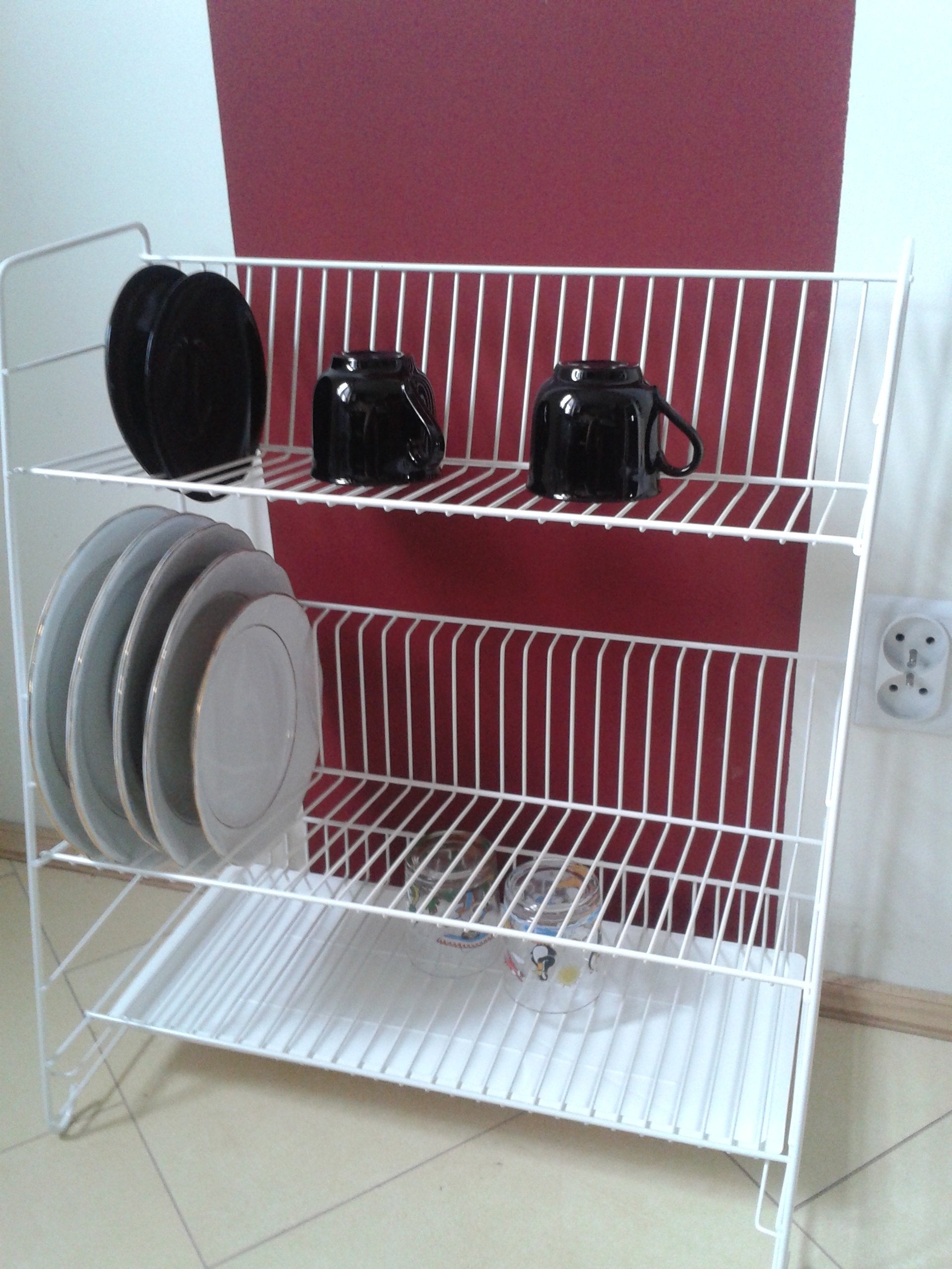 Dish Dryer, 3 Tier, White, Grey