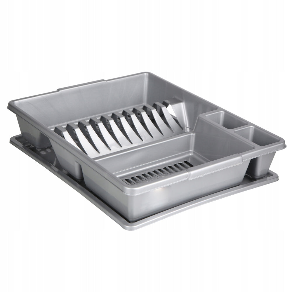 Dish Dryer Cutlery Standing Plates SILVER 35 x 43 cm Brand Bentom