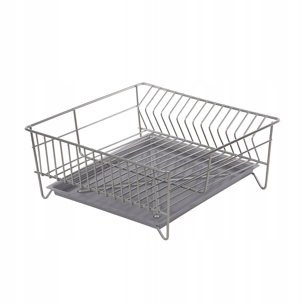 Dish Dryer Square Silver with Tray 32cm