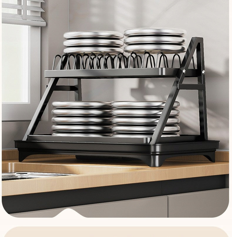 Dish Dryer Two-Tier Cutter with Drain Black 29,5x39,5x42 cm Packaging status original