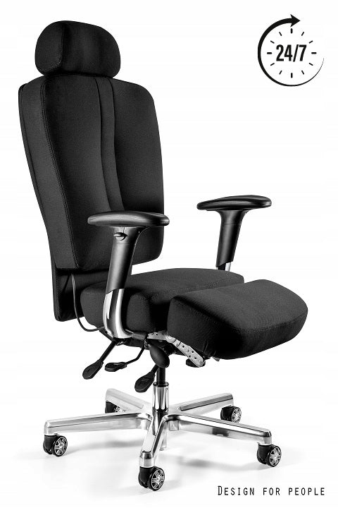 Dispatch chair MAJOR Unique armchair 24/7 150kg fabric black Packaging status original