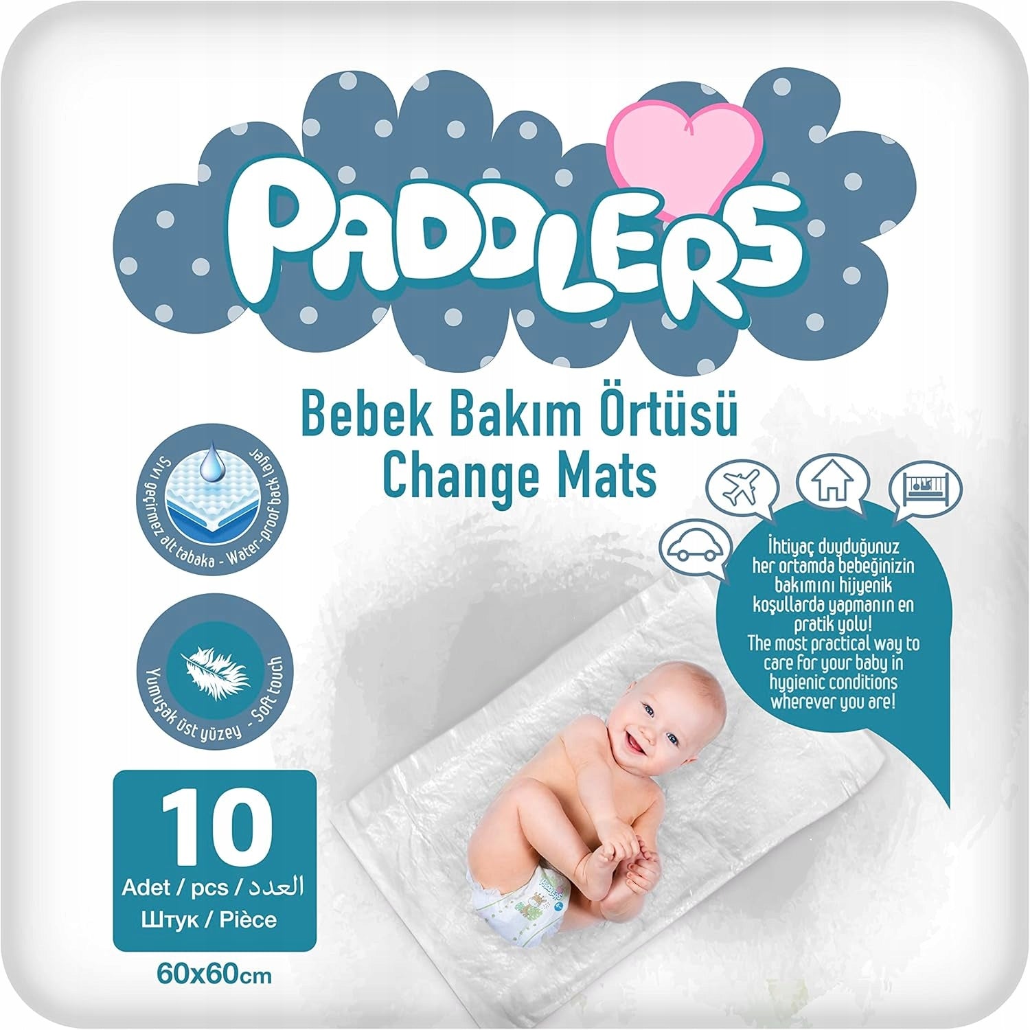Disposable Absorbent Foundations for Kids Paddlers 10pcs 60x60cm