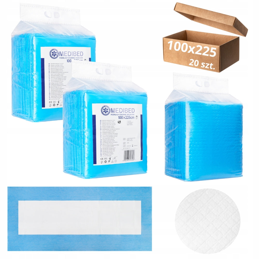Disposable PRIMERS MEDIBED 100x225 STRONG THICK hygienic 2000ml 2x10pcs