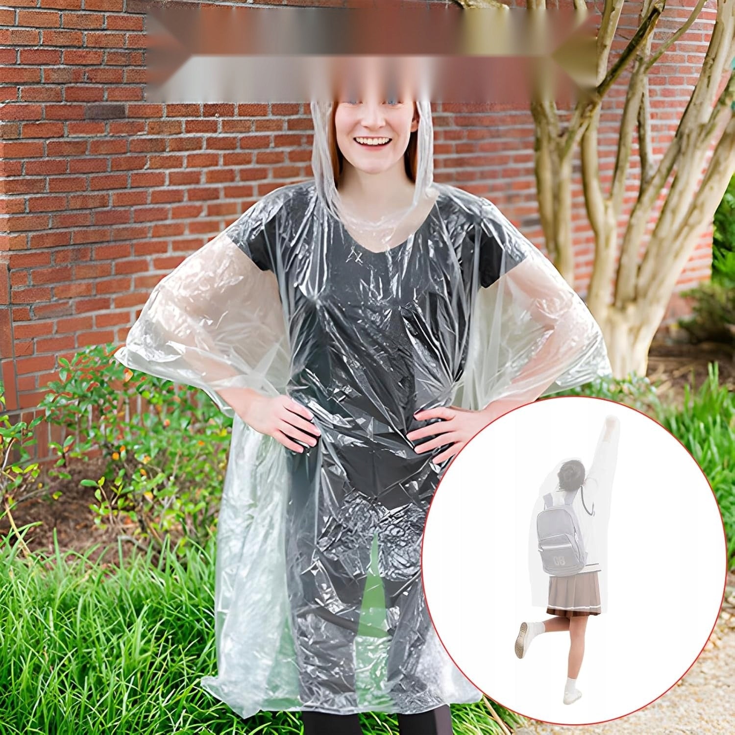 Disposable Poncho 10pcs Clear Lightweight Waterproof Universal Manufacturer code 5908107537632
