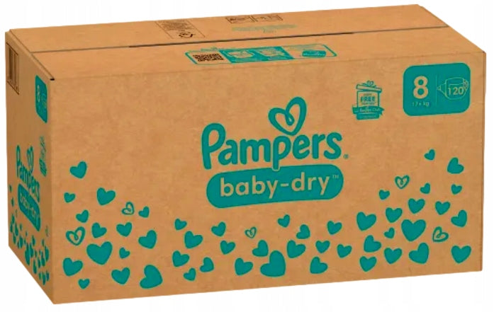 Disposable diapers Pampers Baby-Dry size 8 from 17kg, 120 pcs