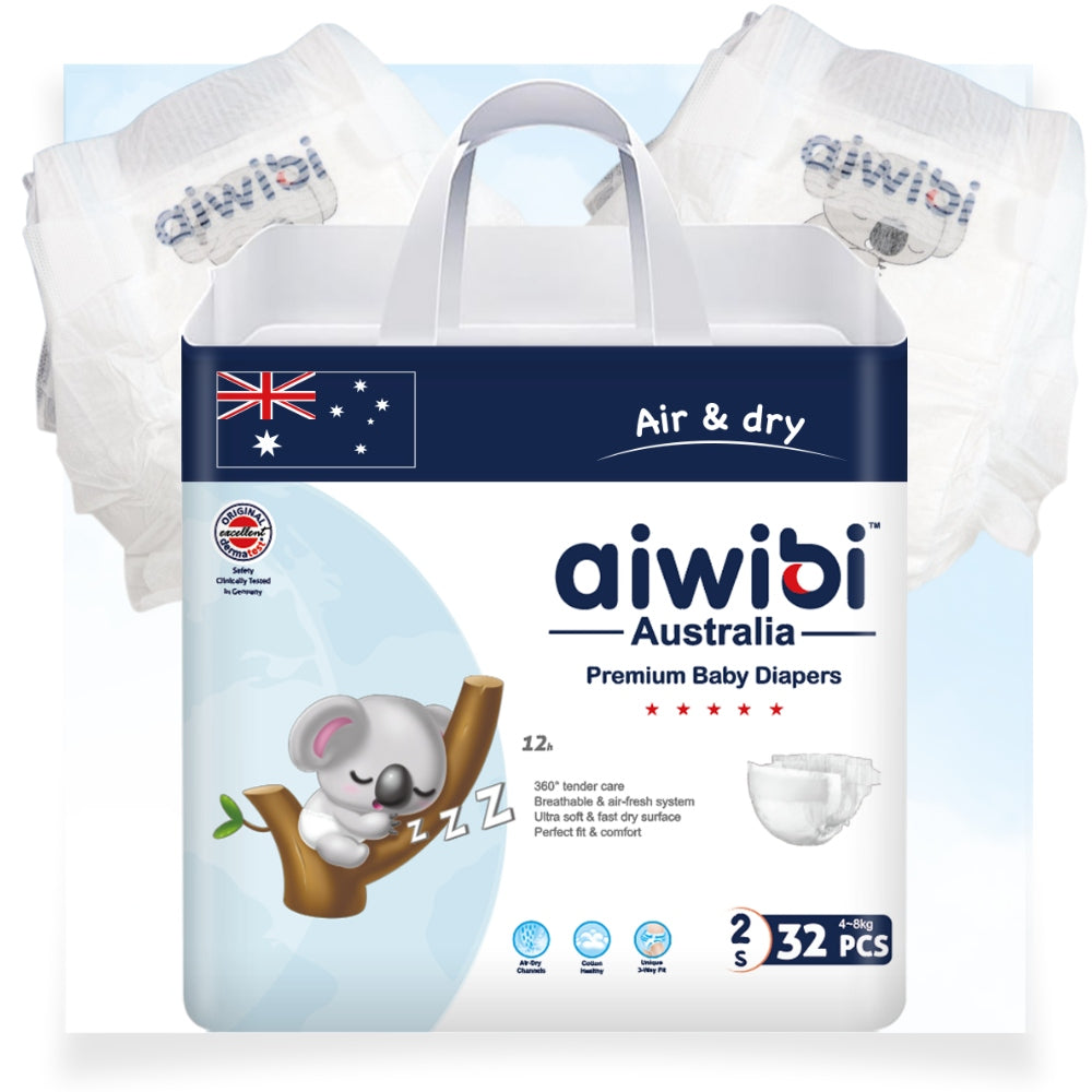 Disposable diapers size 2 AIWIBI 4-8kg absorbent and soft 32 pcs. Manufacturer code Pieluszki rozmiar 2