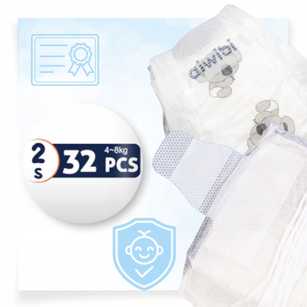 Disposable diapers size 2 AIWIBI 4-8kg absorbent and soft 32 pcs. Packaging status original