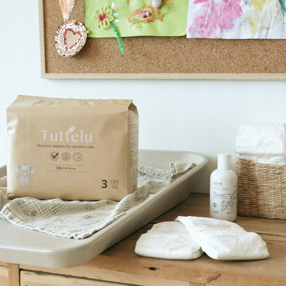 Disposable diapers size 3 (5-9 kg) 28 pieces Tuttelu Bamboo Medical device no