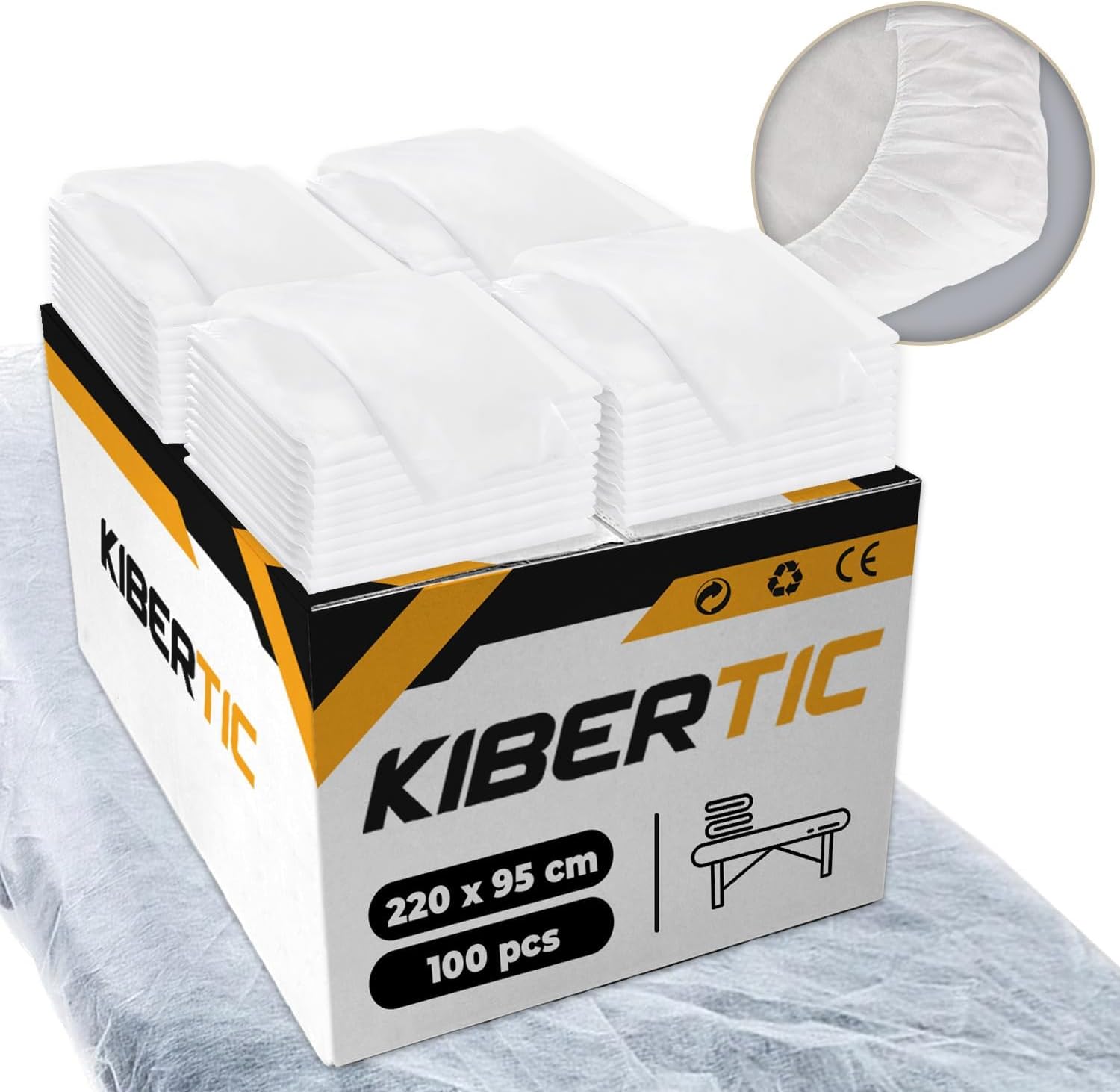 Disposable sheets adjustable 95x220cm KIBERTIC - 100 pieces
