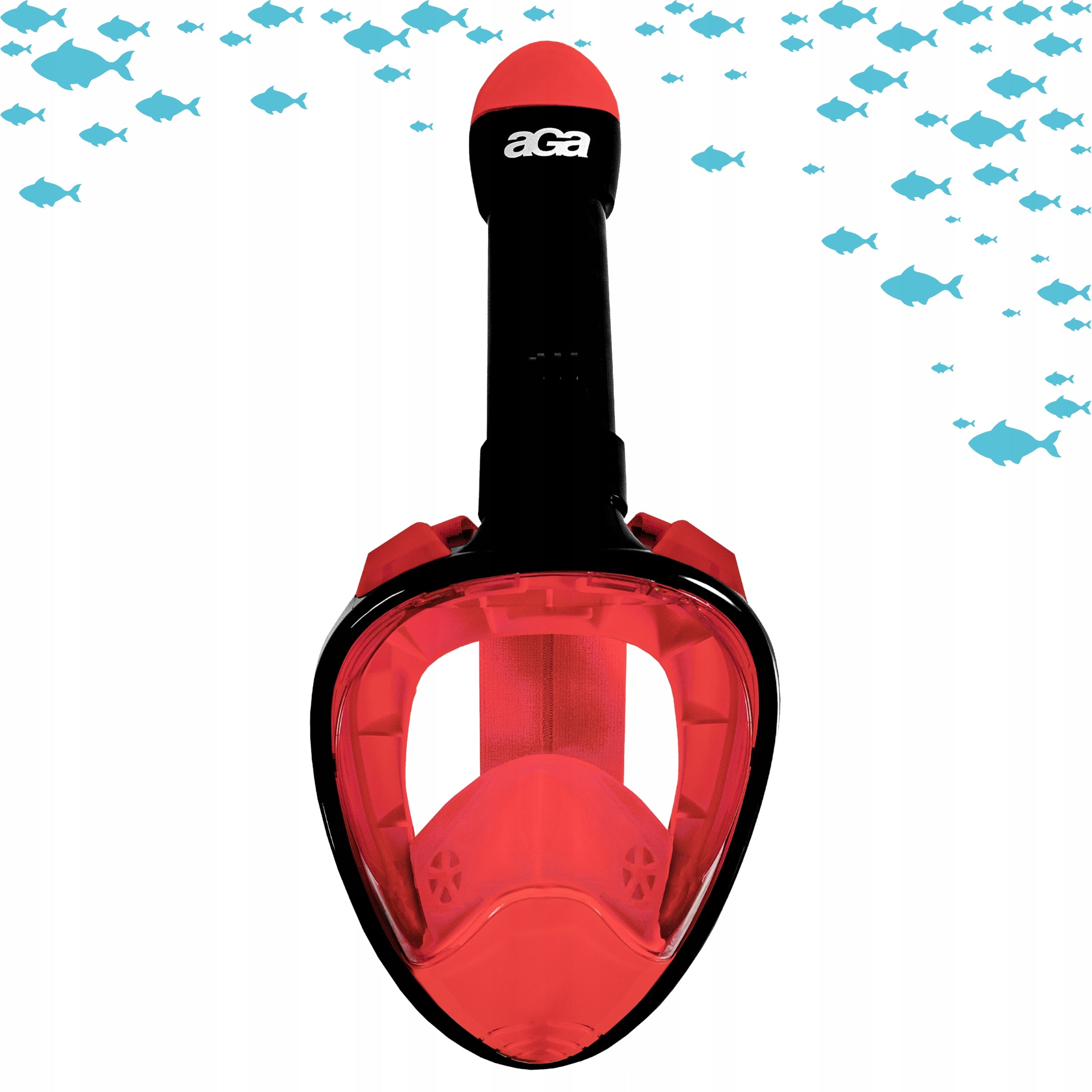Diving Mask Full Face Diving S/M with Tube GoPro Red Holder