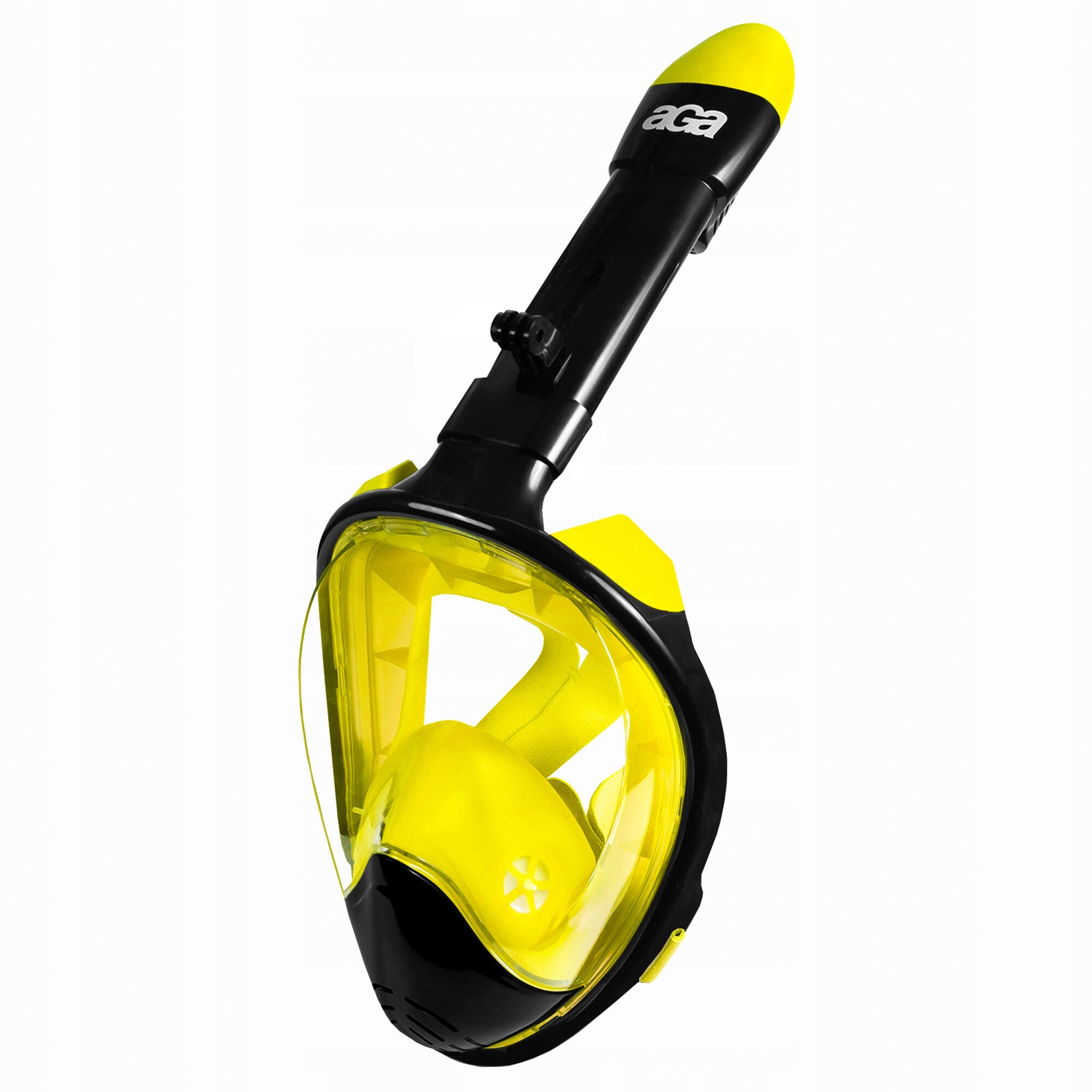 Diving Mask Full Face Diving S/M with Tube GoPro Yell Holder Brand Aga