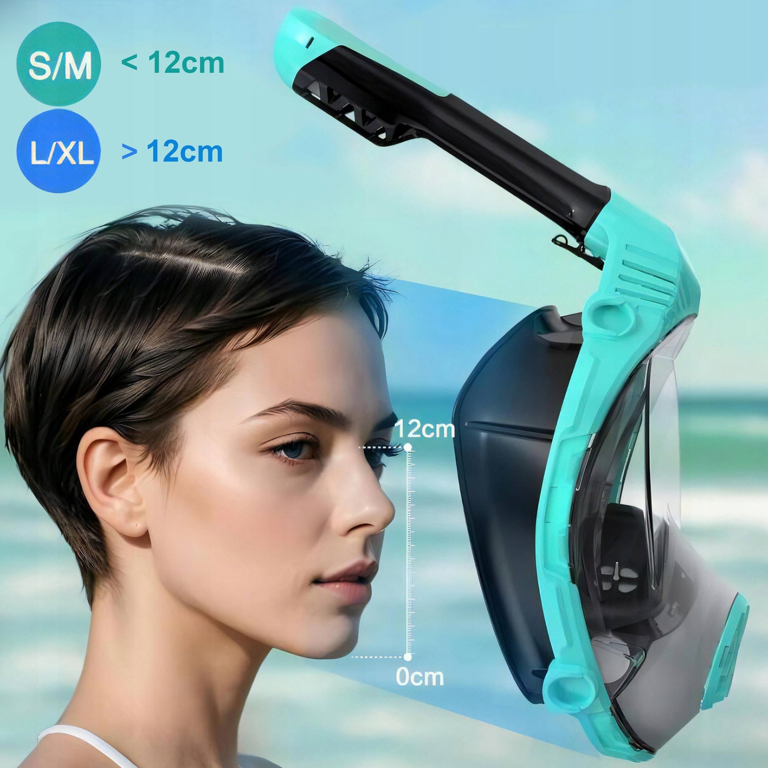 Diving Mask Snorkeling Full Face DRYTOP ANTIFOG L/XL Systems Brand Renew Force