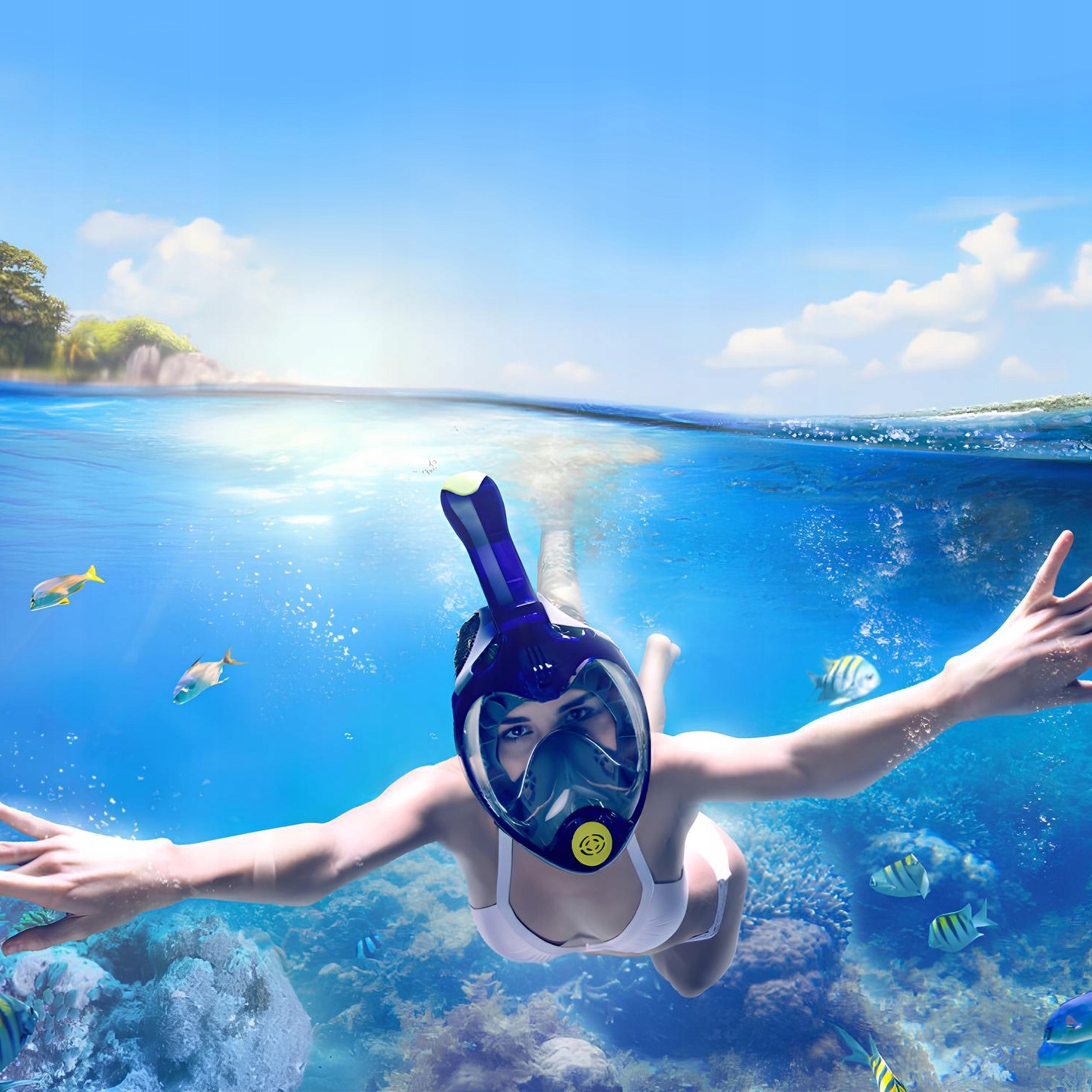Diving Mask Snorkeling Full Face FITS WELL S/M +ETUI EAN (GTIN) 5907190131383