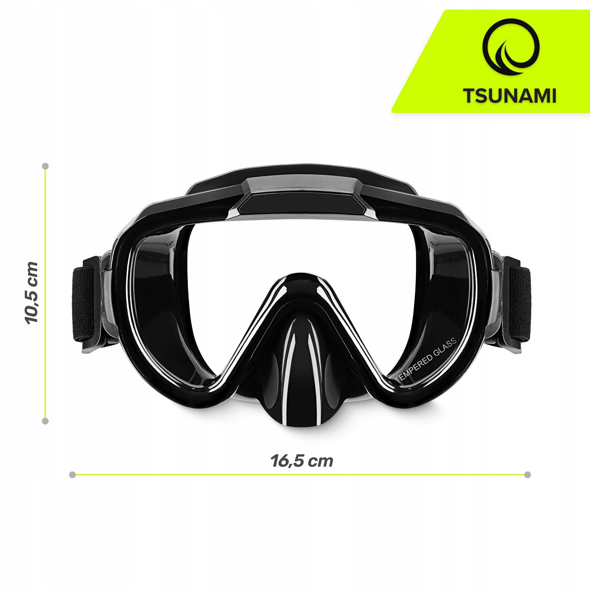 Diving Mask Snorkeling Tight Goggles Water Glasses Tsunami Manufacturer code Maska do snorkelingu czarna