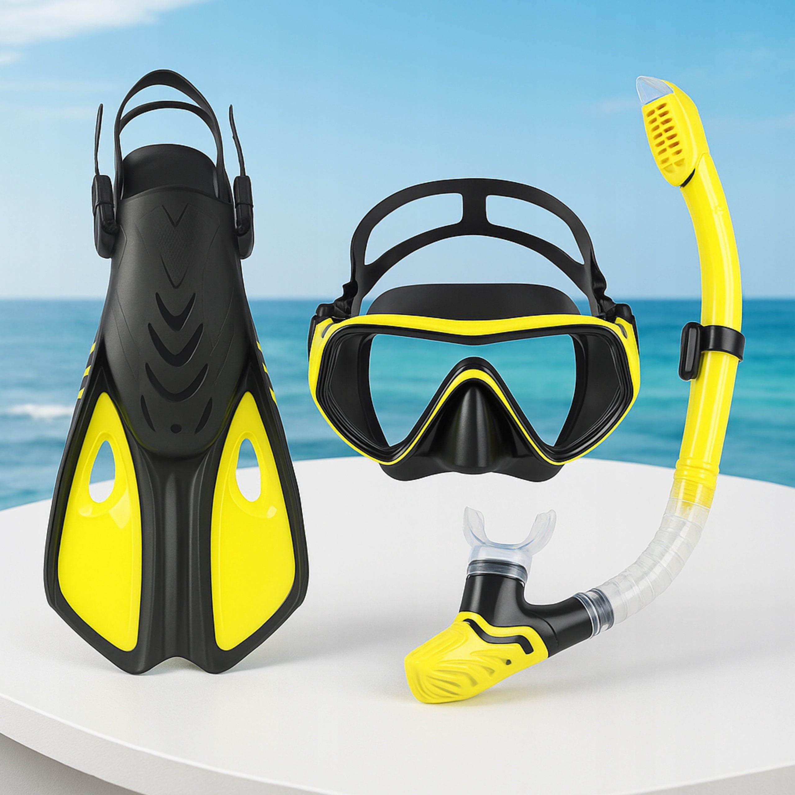Diving Set Mask With Tube Fin Snorkeling For Swimming r. 38-42 Packaging status original