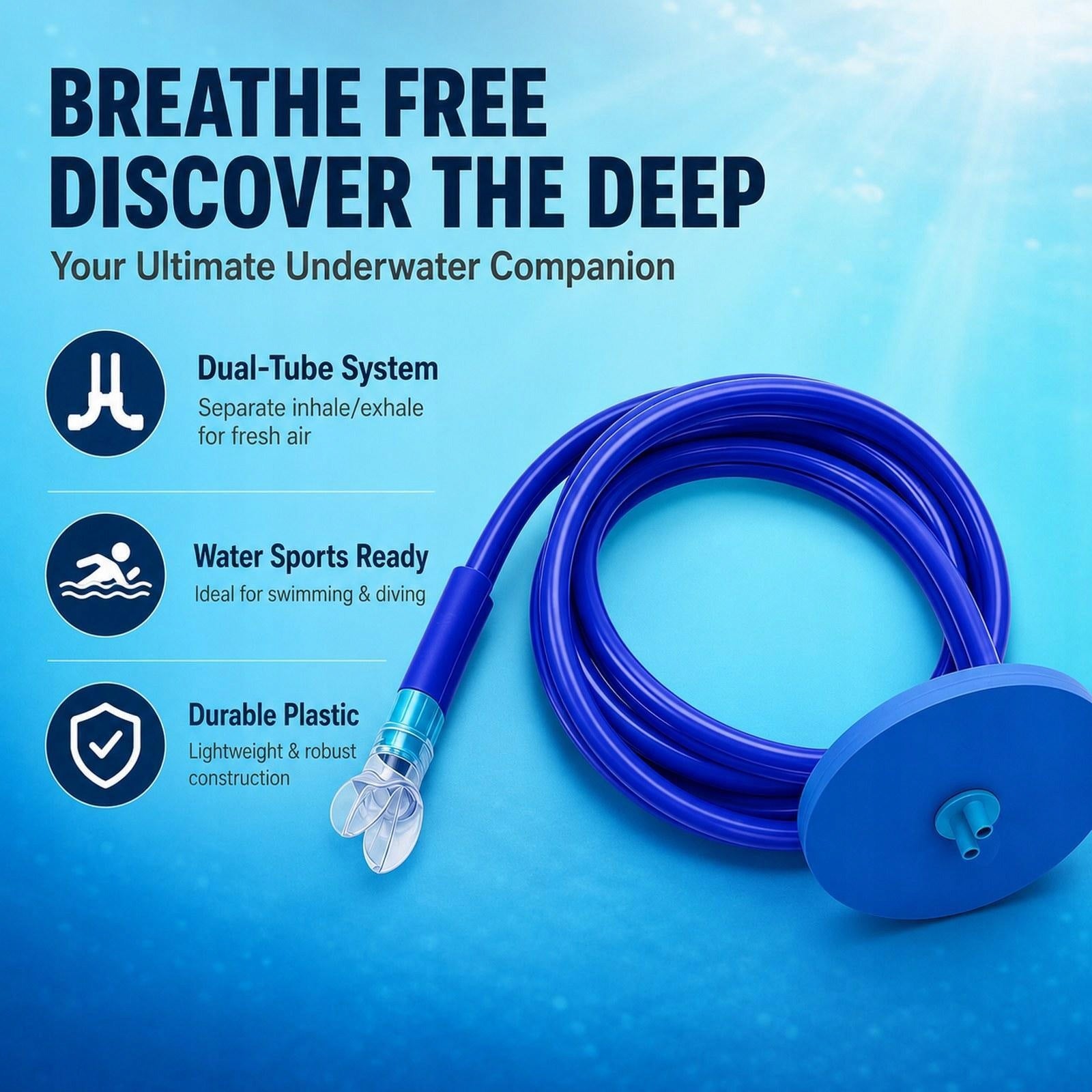 Diving Snorkel Breathing Tube Full Dry Respirator Swimming Diving 150cm Packaging status original