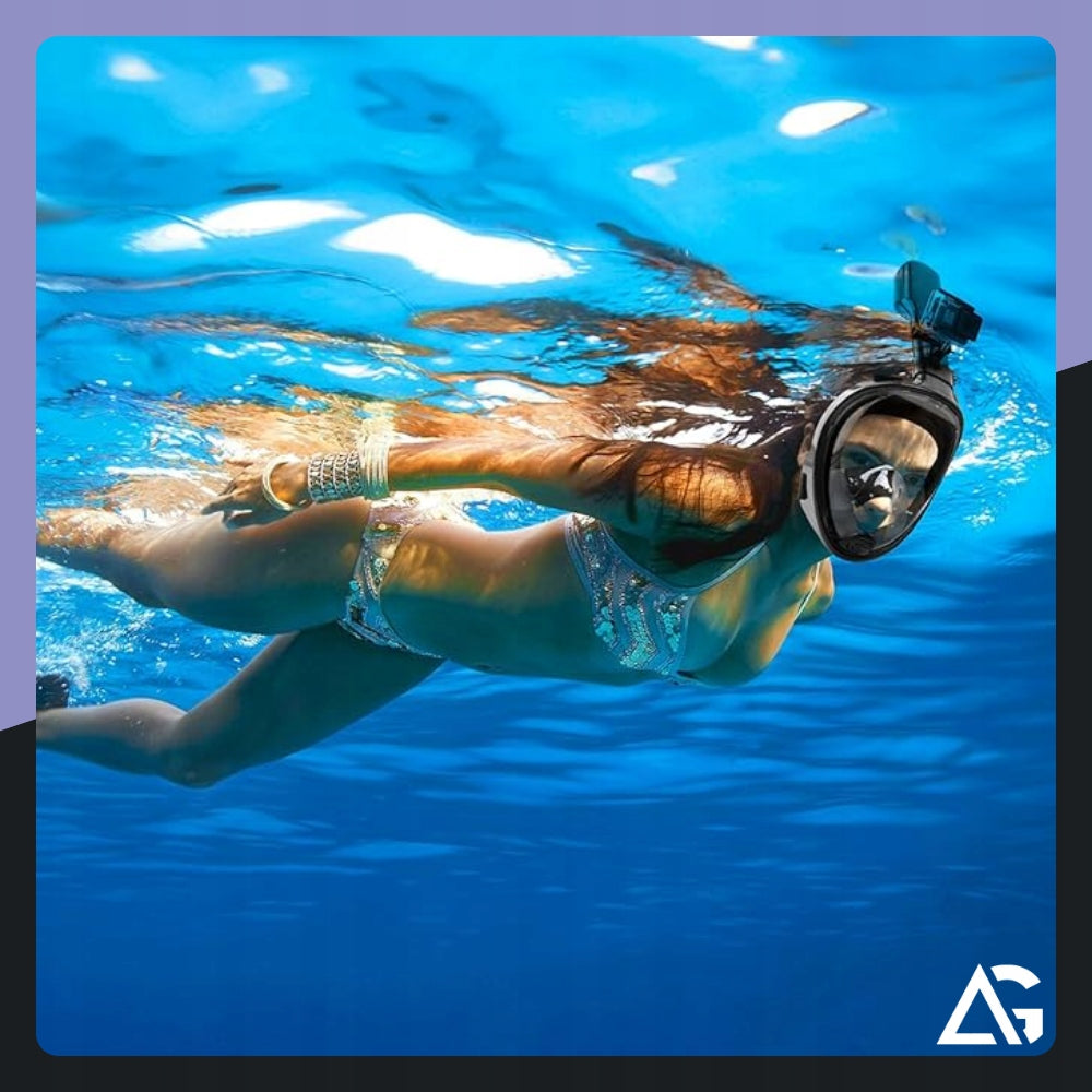 Diving mask ARSA GO full face with tube black L/XL Manufacturer code NIEPARUJĄCA ANITFOG Z RURKĄ SKŁADANA DO WODY
