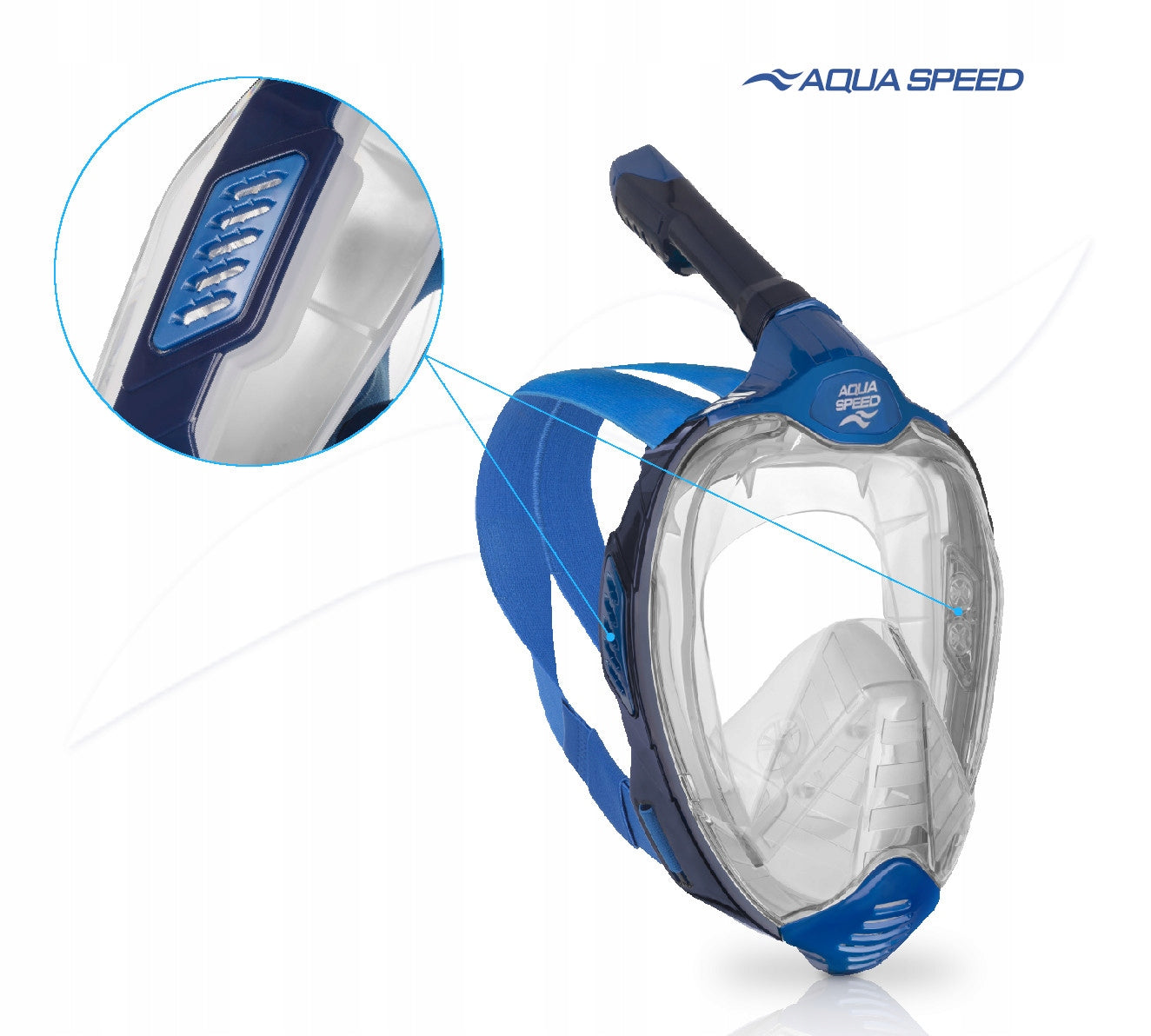 Diving mask full face snorkeling AQUA SPEED Veifa ZX 01 Color blue