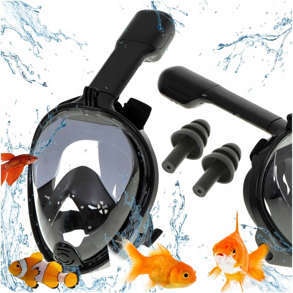 Diving mask full folding L/XL black