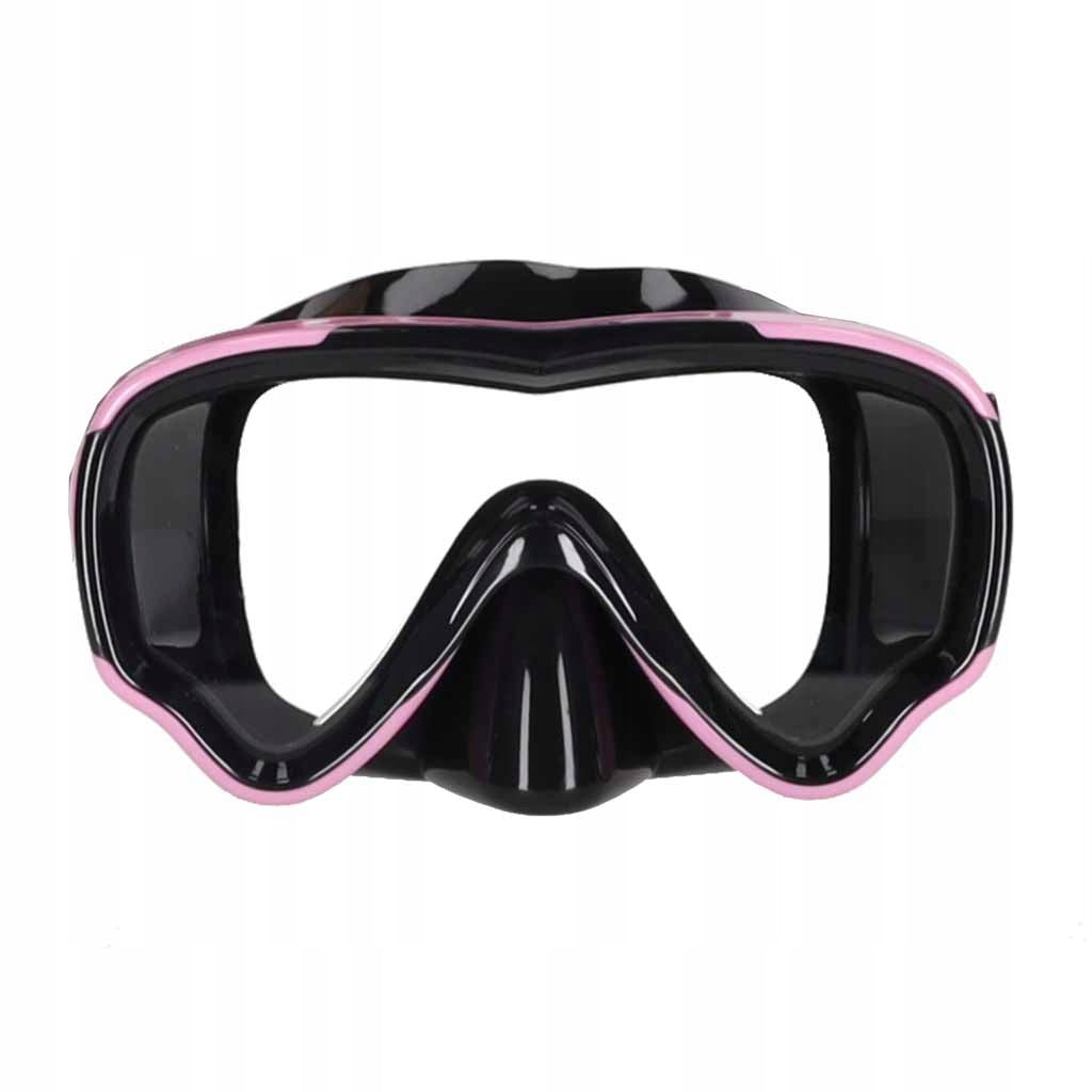 Diving mask glasses tube snorkel set pink-black Brand Ikonka