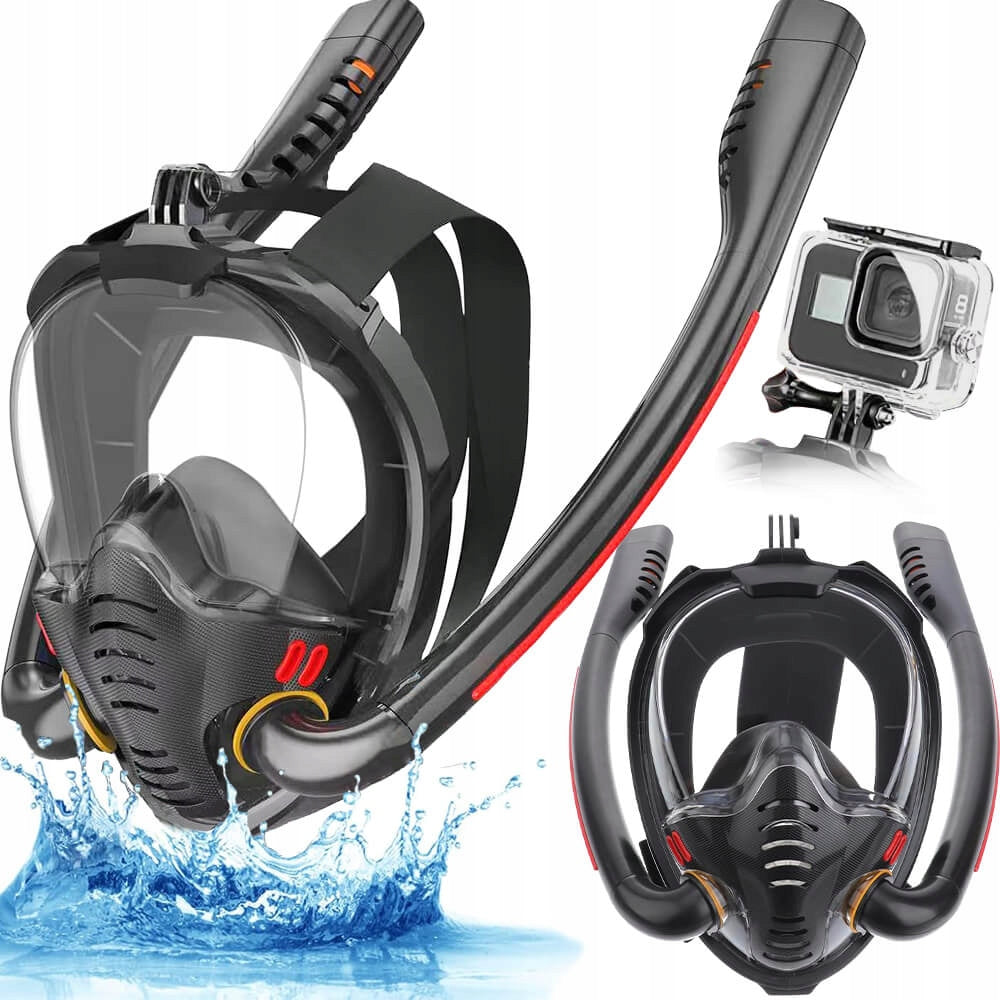 Diving mask with tube black size M