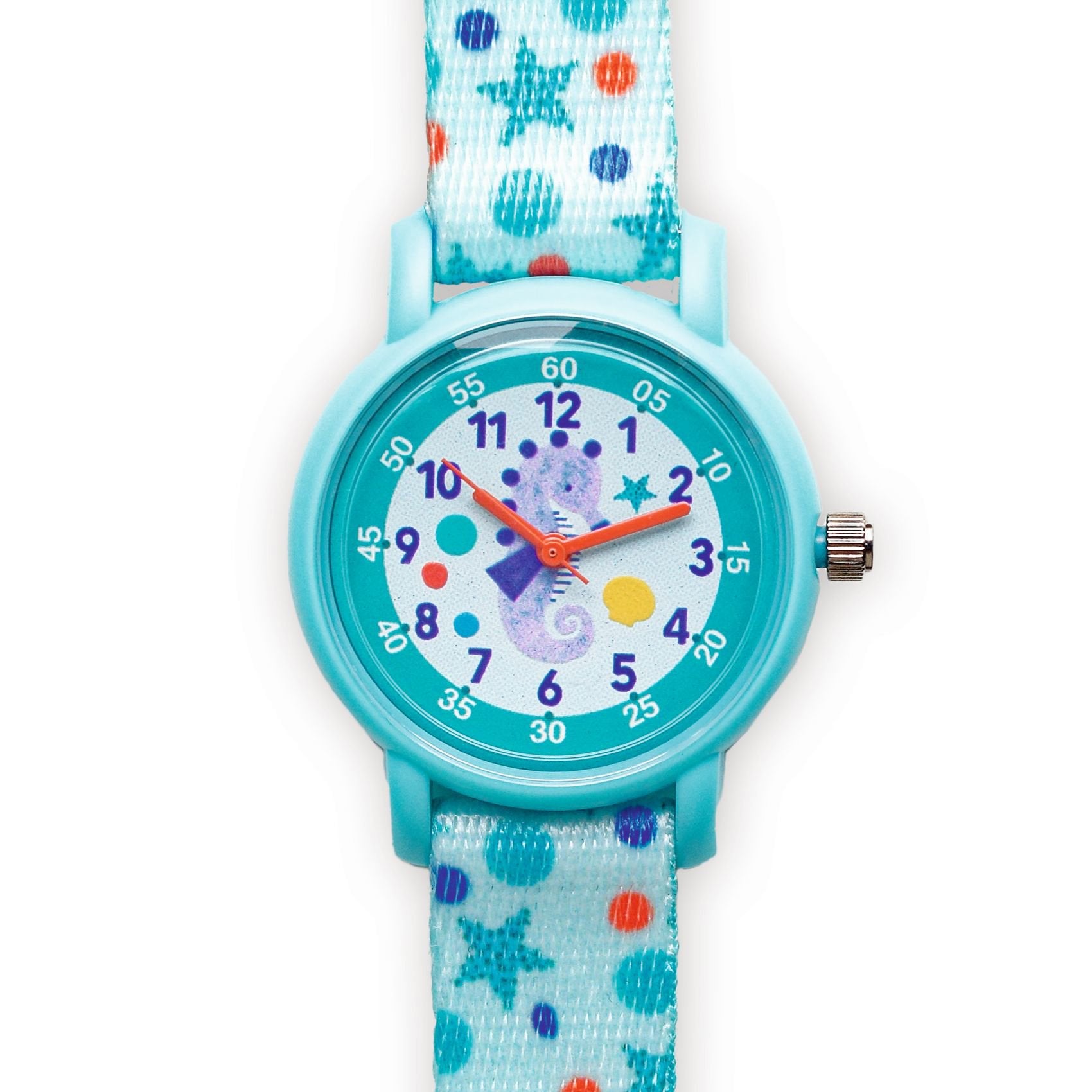 Djeco children's watch seahorse waterproof on textile strap