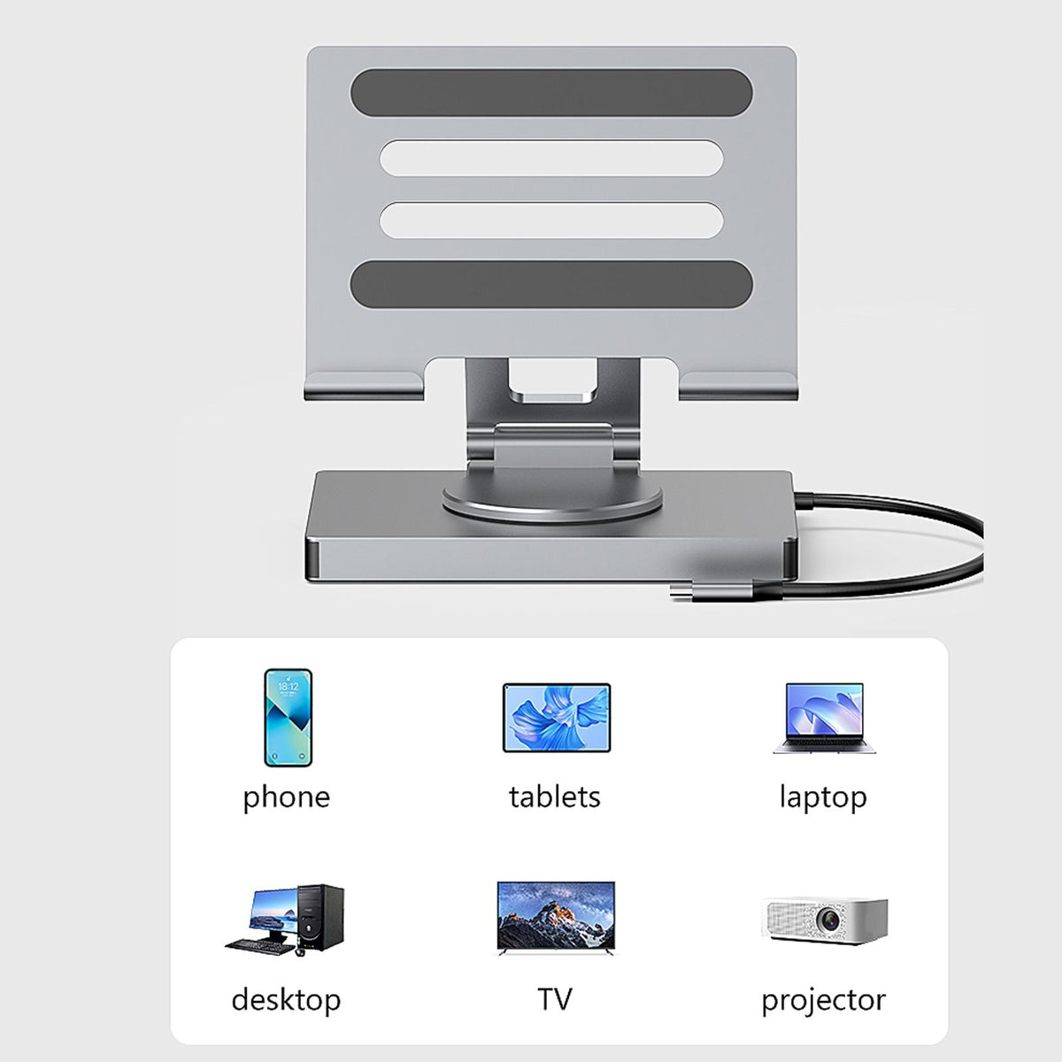 Docking Station Aluminium Alloy PD3.0 Interface Easy to Use 8 in 1 Rotate Manufacturer no brand