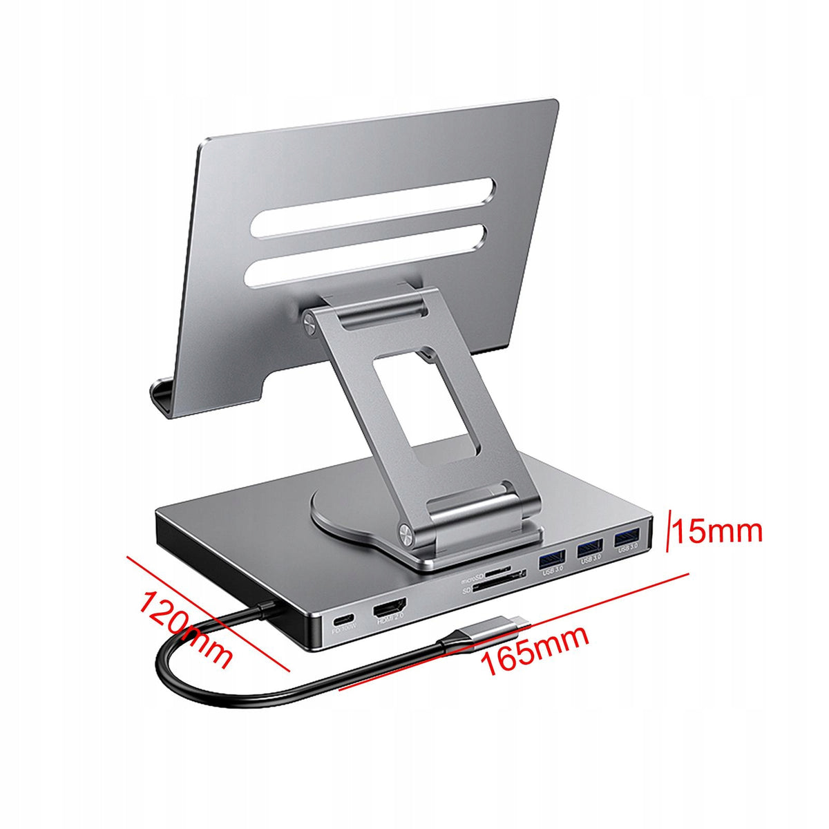 Docking Station Aluminium Alloy PD3.0 Interface Easy to Use 8 in 1 Rotate Packaging status original
