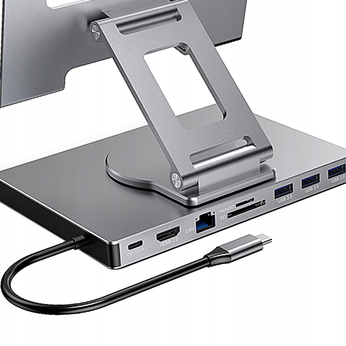 Docking Station PD3.0 Interface Easy to Use Bracket for Phone 9 in 1 Rotate Packaging status original