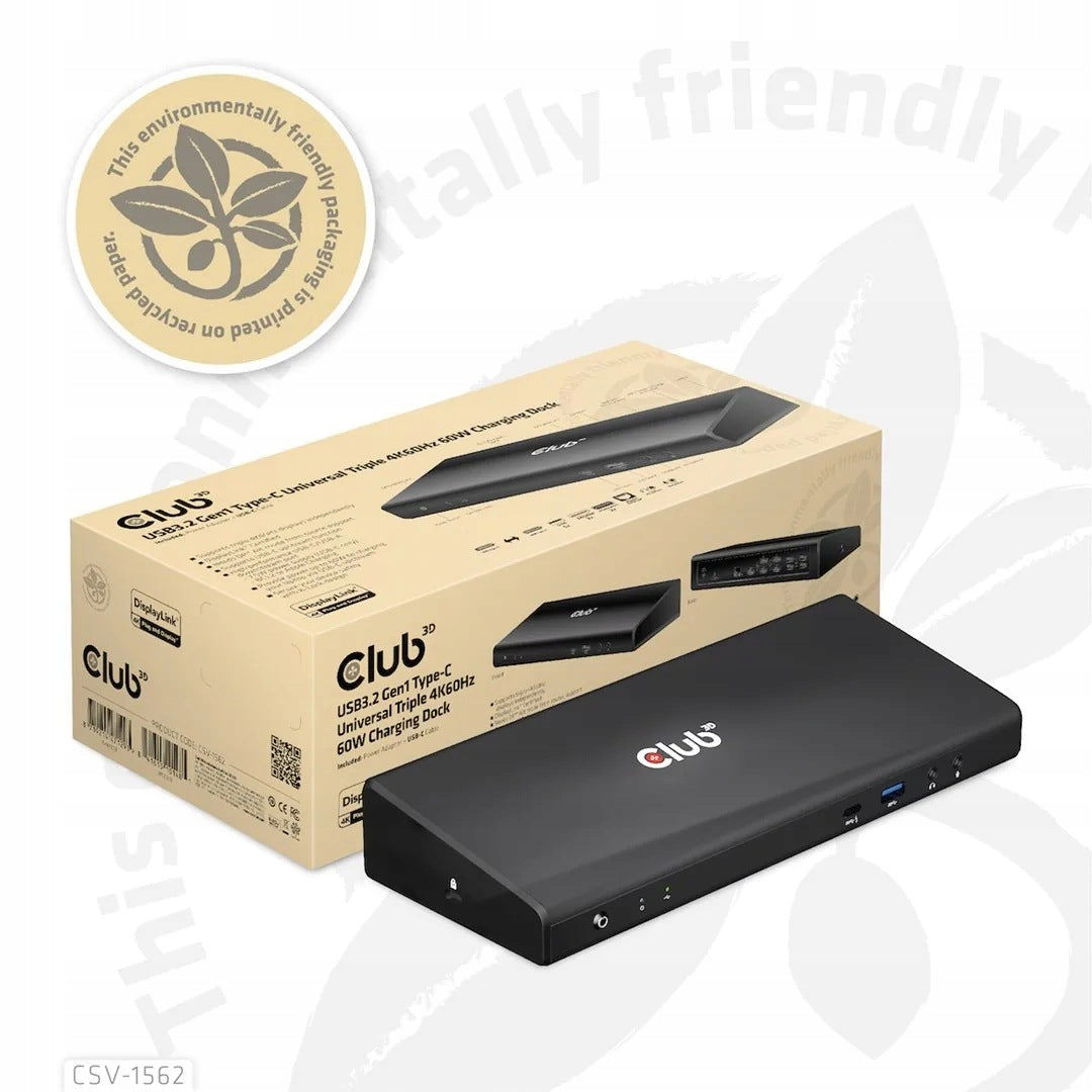 Docking station NB ACC USB-C 60W CSV-1562 Club3D Manufacturer code CSV-1562